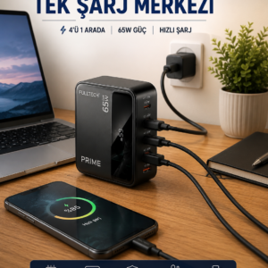 4 Cihazı Aynı Anda Destekleyen Şarj İstasyonu