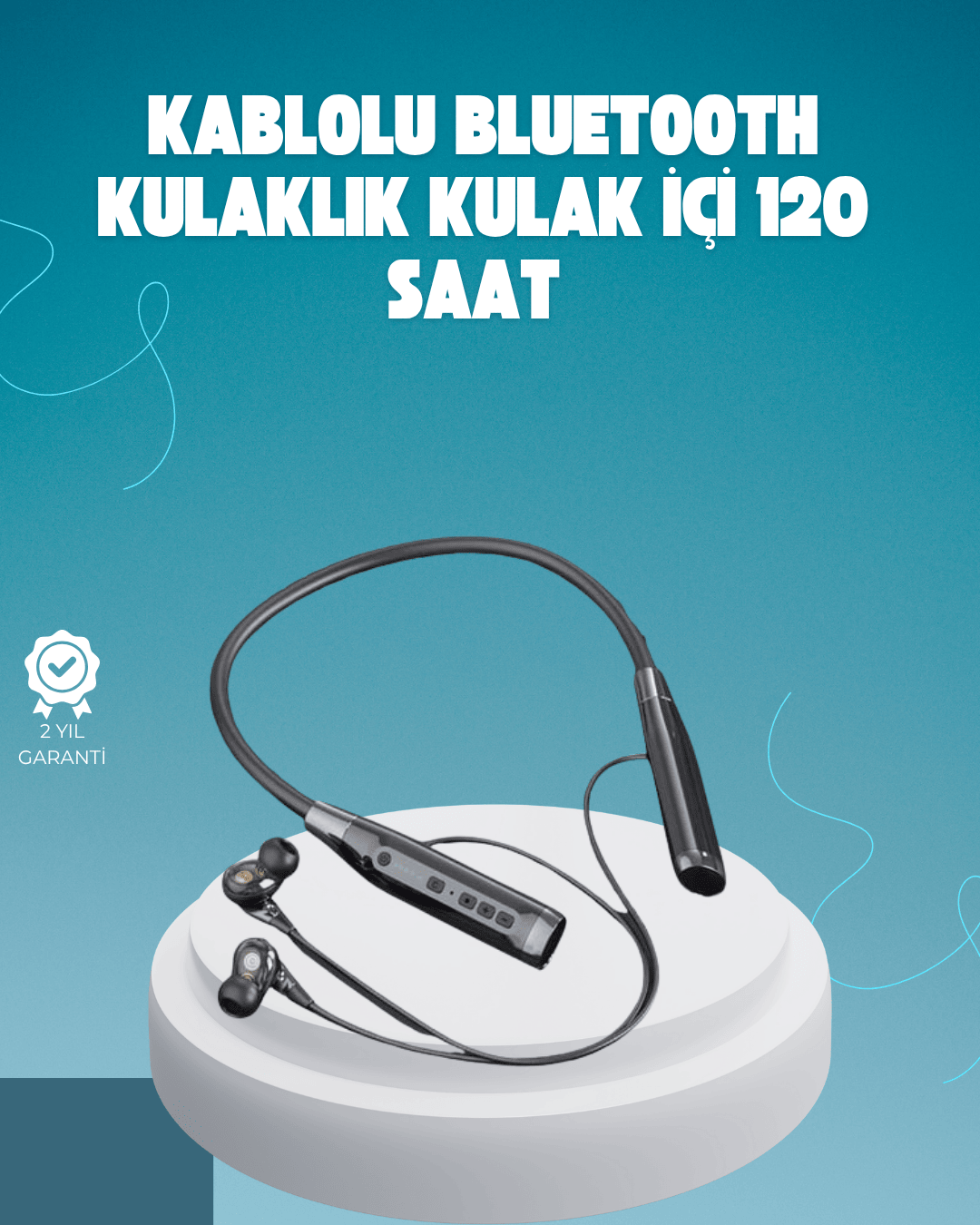 Kablosuz Bluetooth Kulaklık – Uzun Ömürlü Batarya, Ergonomik Tasarım, Gürültü Engelleyici
