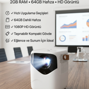Yüksek HD Görünümlü Taşınabilir Projeksiyon Cihazı