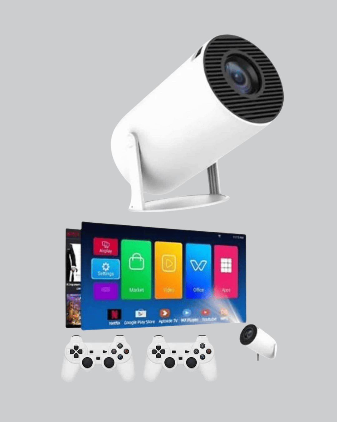 Kablosuz Projeksiyon Cihazı 4K Destekli HDMI USB Oyun Uyumlu