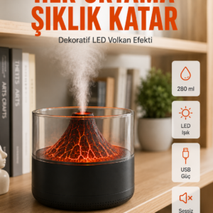 Aromaterapi Difüzörlü Sessiz Çalışan Hava Nemlendirici