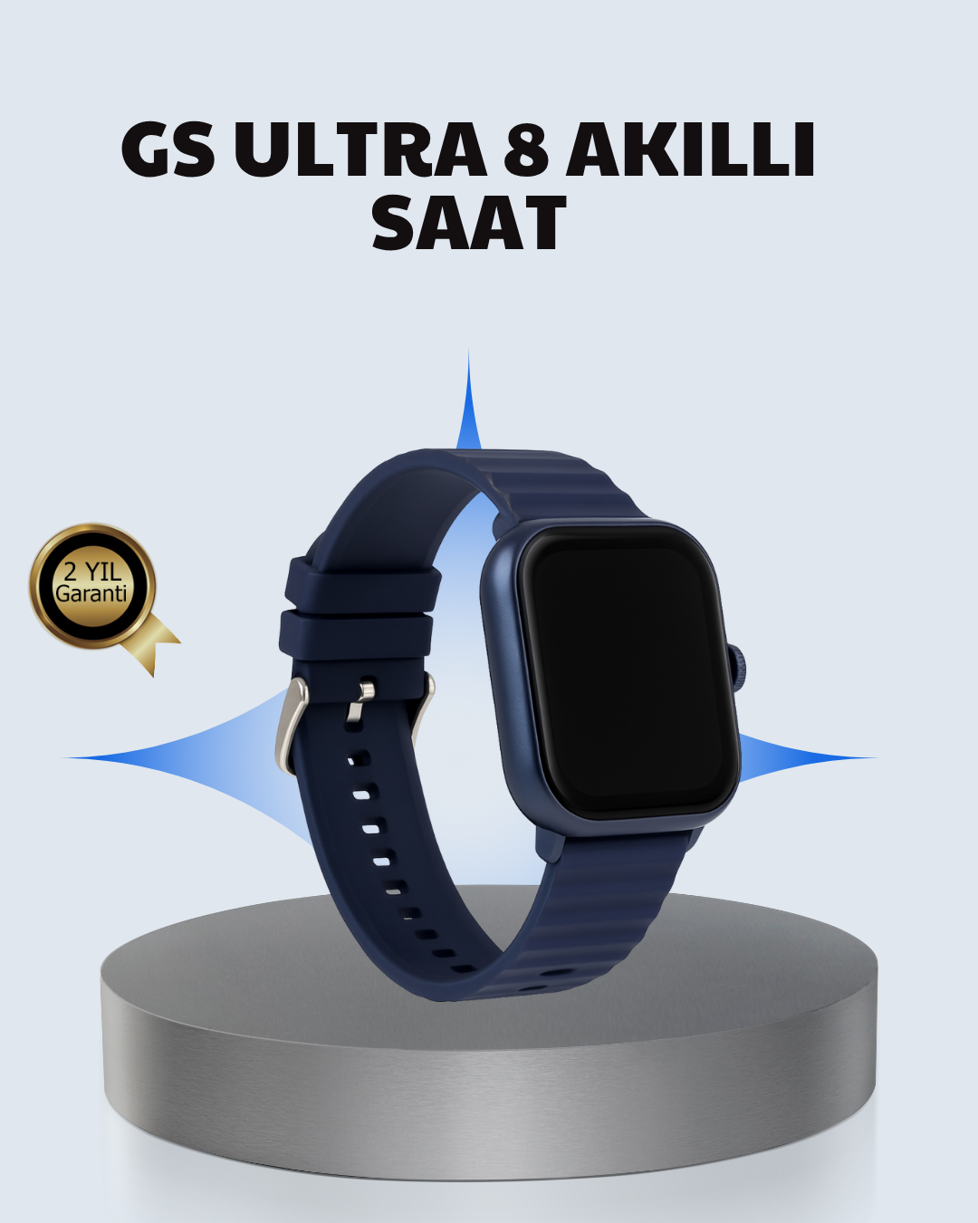 Akıllı Saat 360 mAh Çoklu Spor Modlu Lacivert Siyah Kordon