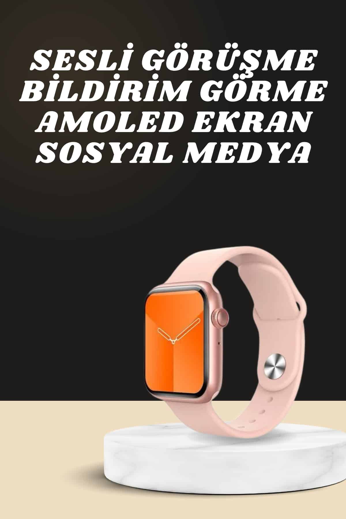 Akıllı Saat Alarm ve Titreşim Uyku ve Sağlık Takibi GPS Uyumlu Nabız Ölçer Sesli Görüşme