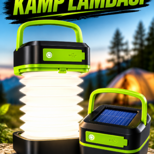 Güneş Enerjili Led Lamba Kamp Lambası Katlanabilir Lamba USB Şarjlı