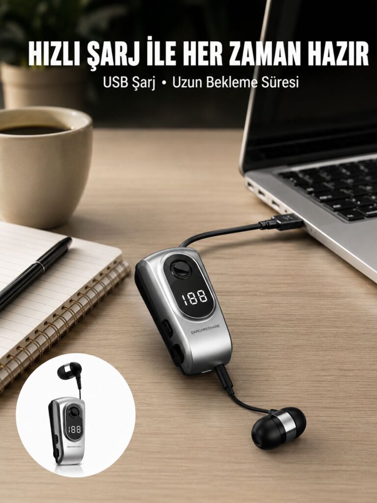 Dijital Ekranlı Bluetooth Kulaklık – Titreşimli Bildirim, 25 Saat Kullanım Yeni Nesil