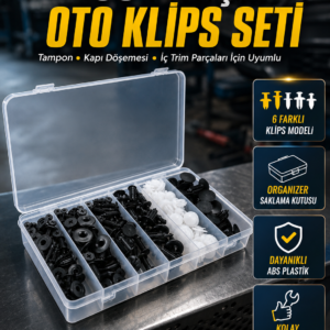 100 Parça Oto Döşeme Klipsi Seti Tampon, Kapı Paneli ve Plastik Trim Sabitleme Klipsleri