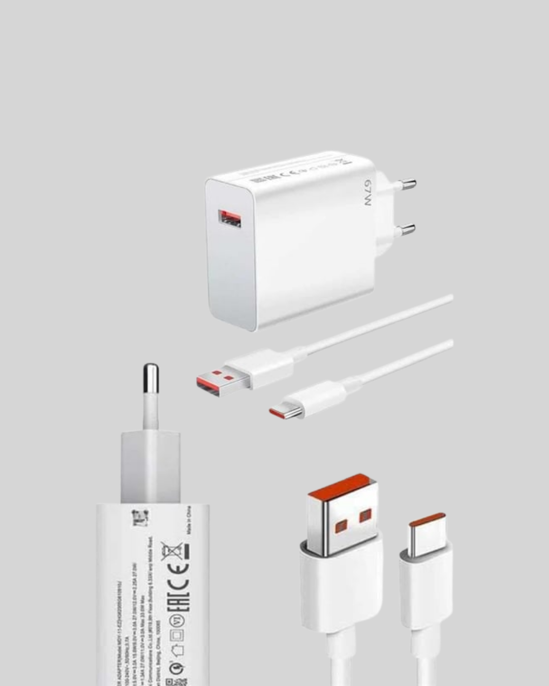67 Watt Güvenli Hızlı Şarj Adaptörü Samsung M31 M33 M51 Uyumlu Yeni Nesil