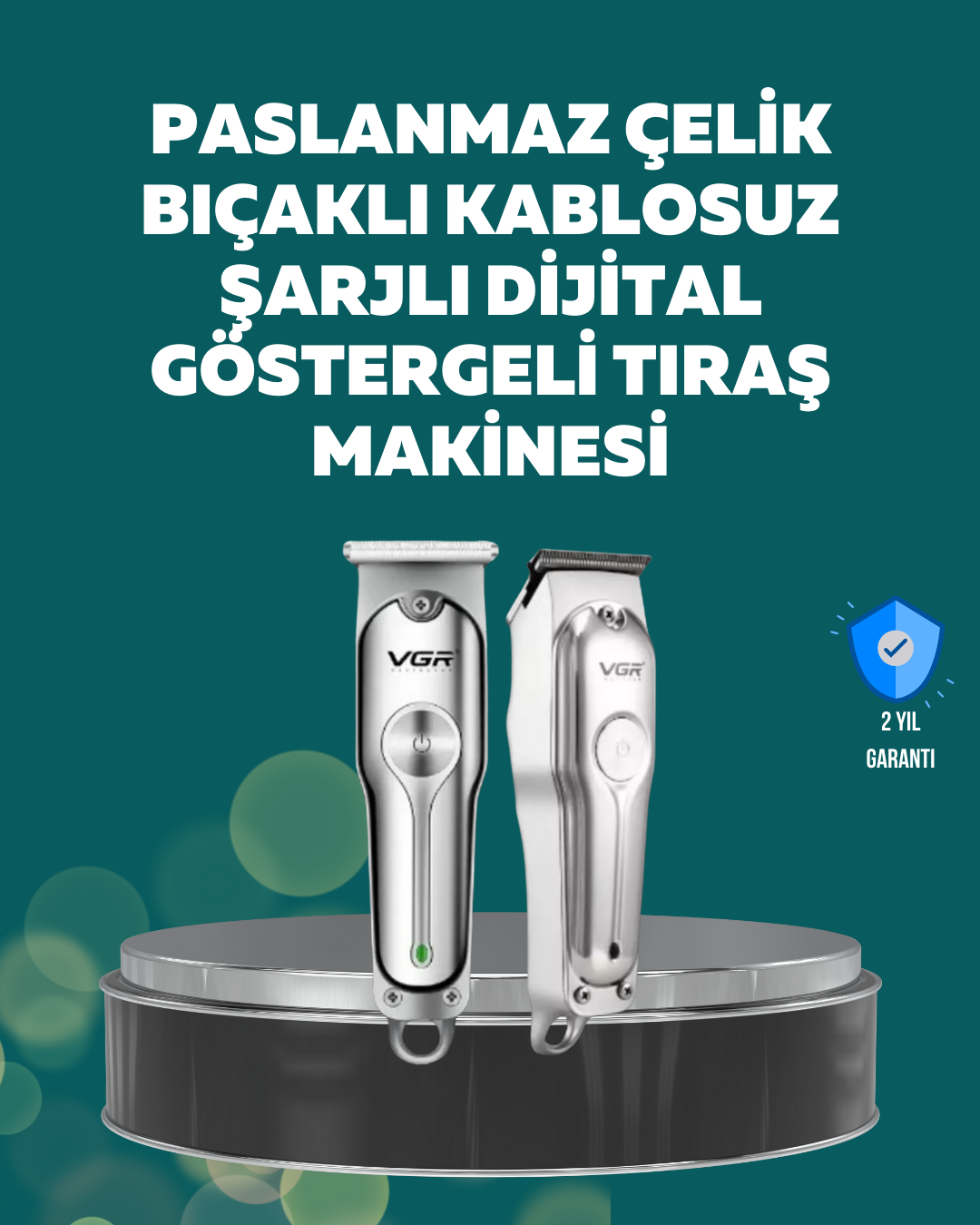 Şarjlı Profesyonel Saç ve Sakal Kesme Makinesi – Sessiz Motor, Ayarlanabilir Tarak
