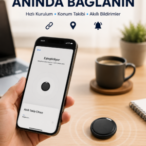 AirTag Akıllı Eşya Takip Cihazı Apple ve Android Uyumlu Uzun Pil Ömürlü