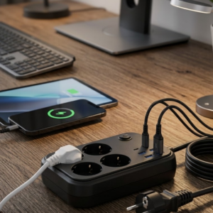 Çoklu Priz ve USB Şarj Ünitesi 4 Soket 2 Type C Güvenli Enerji Yönetimi