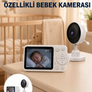 Sıcaklık Sensörlü Güvenli Bebek Kamerası İki Yönlü Ses Yeni Nesil