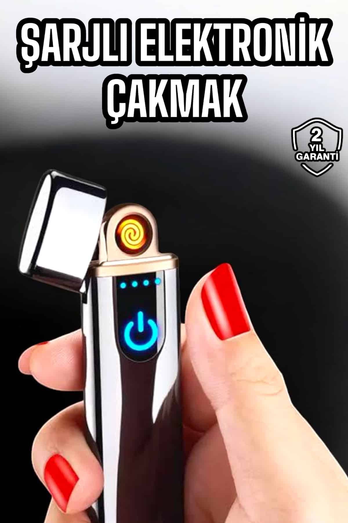 Dokunmatik Metal Uçlu Çevre Dostu Şarjlı Elektronik Çakmak