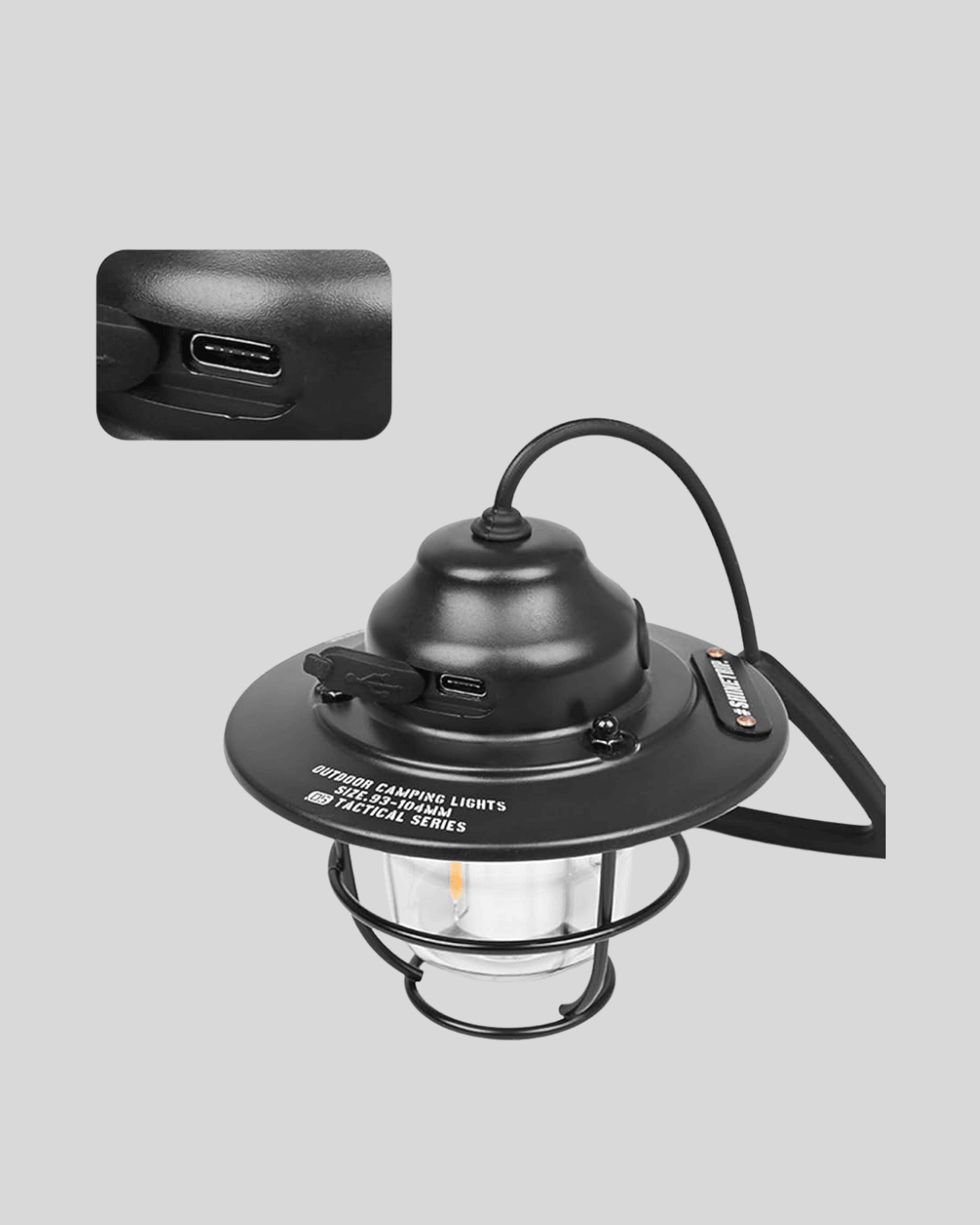 Outdoor Retro Kamp Işığı Uzun Ömürlü Pil Taşınabilir Suya Dayanıklı