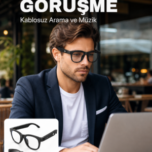 Yapay Zekâ Destekli Akıllı Bluetooth Gözlük Dokunmatik Kontrol Manyetik Lens ve Kablosuz Görüşme Özellikli