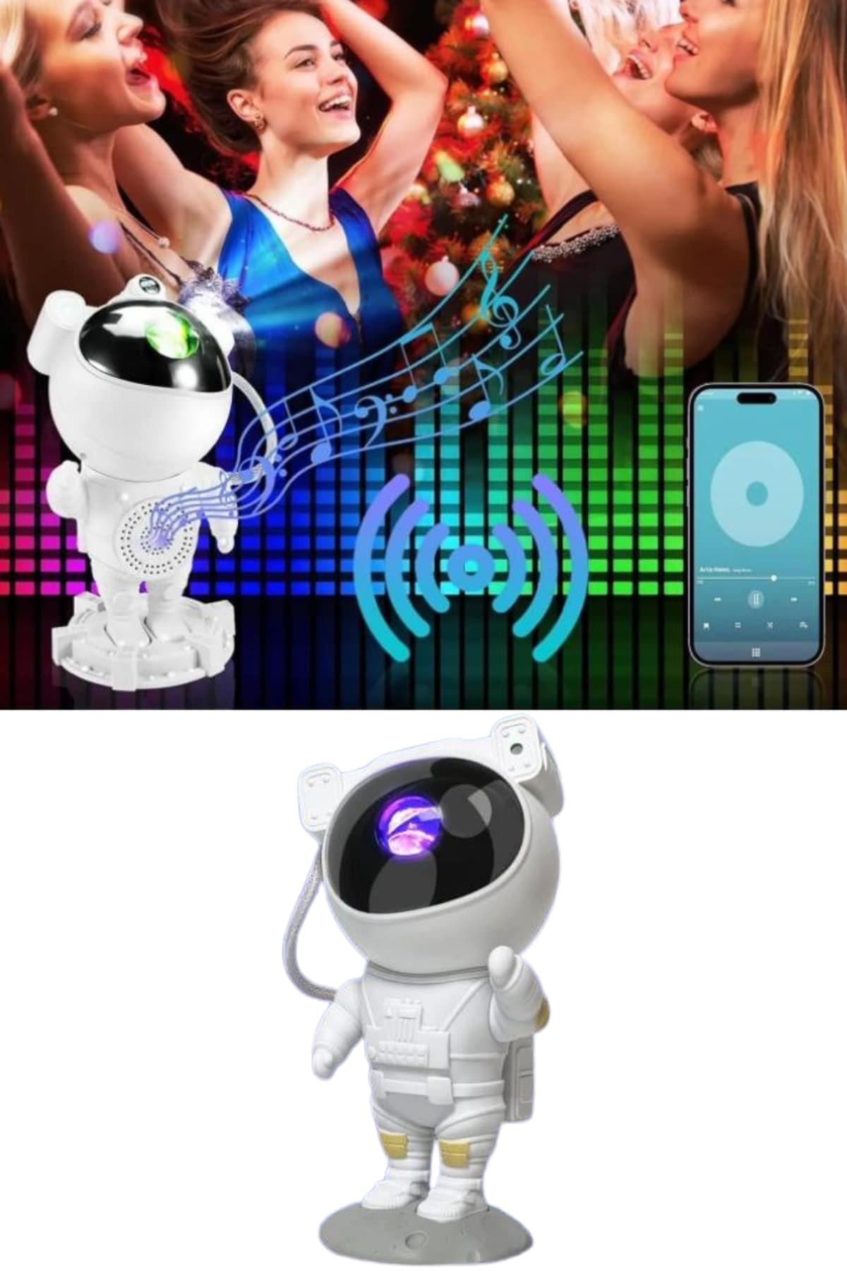 Projeksiyon Astronot Lamba Speaker Sevimli Astronot Bluetooth Hoparlör Yeni Nesil