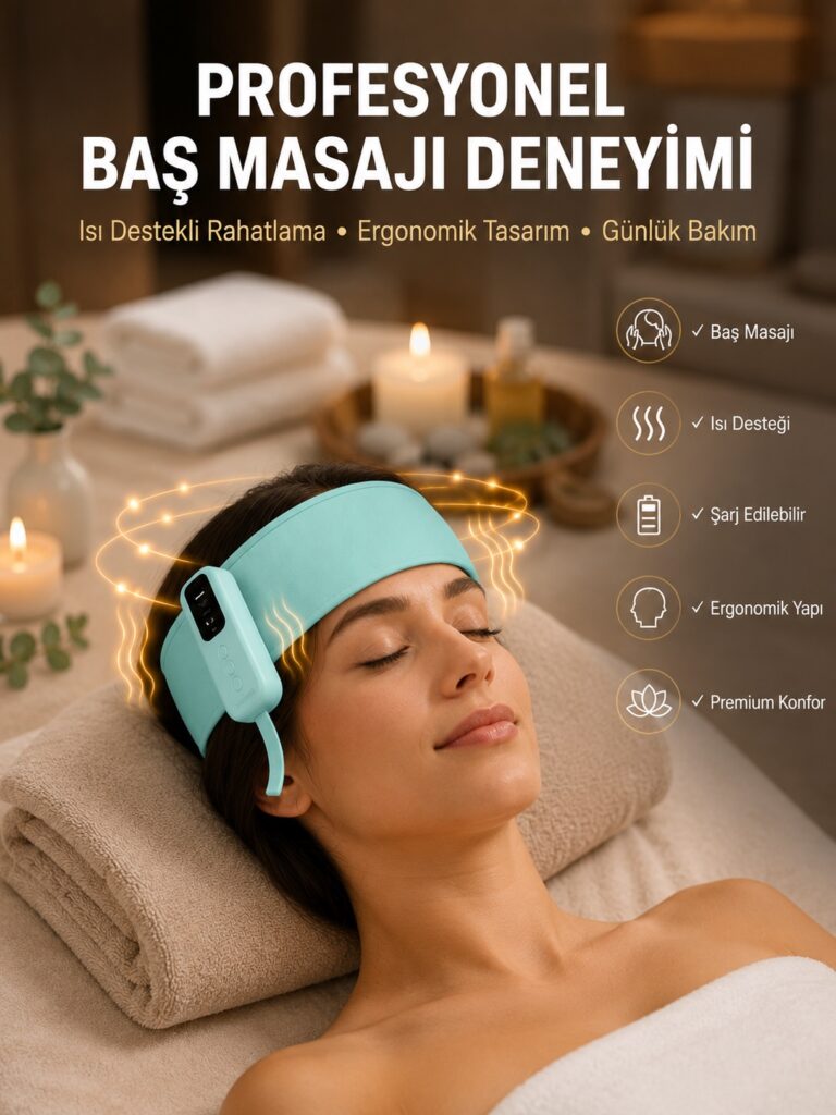 Isıtmalı Baş Masaj Aleti Rahatlatıcı ve Stres Giderici Tasarım Yeni Nesil