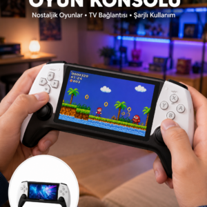 Kompakt ve Hafif Retro Oyun Konsolu 1000 Klasik Oyun Dahil