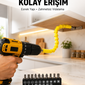 12’li Akrobat Bits Vidalama Seti Esnek Uç Çok Yönlü Kullanım Yeni Nesil