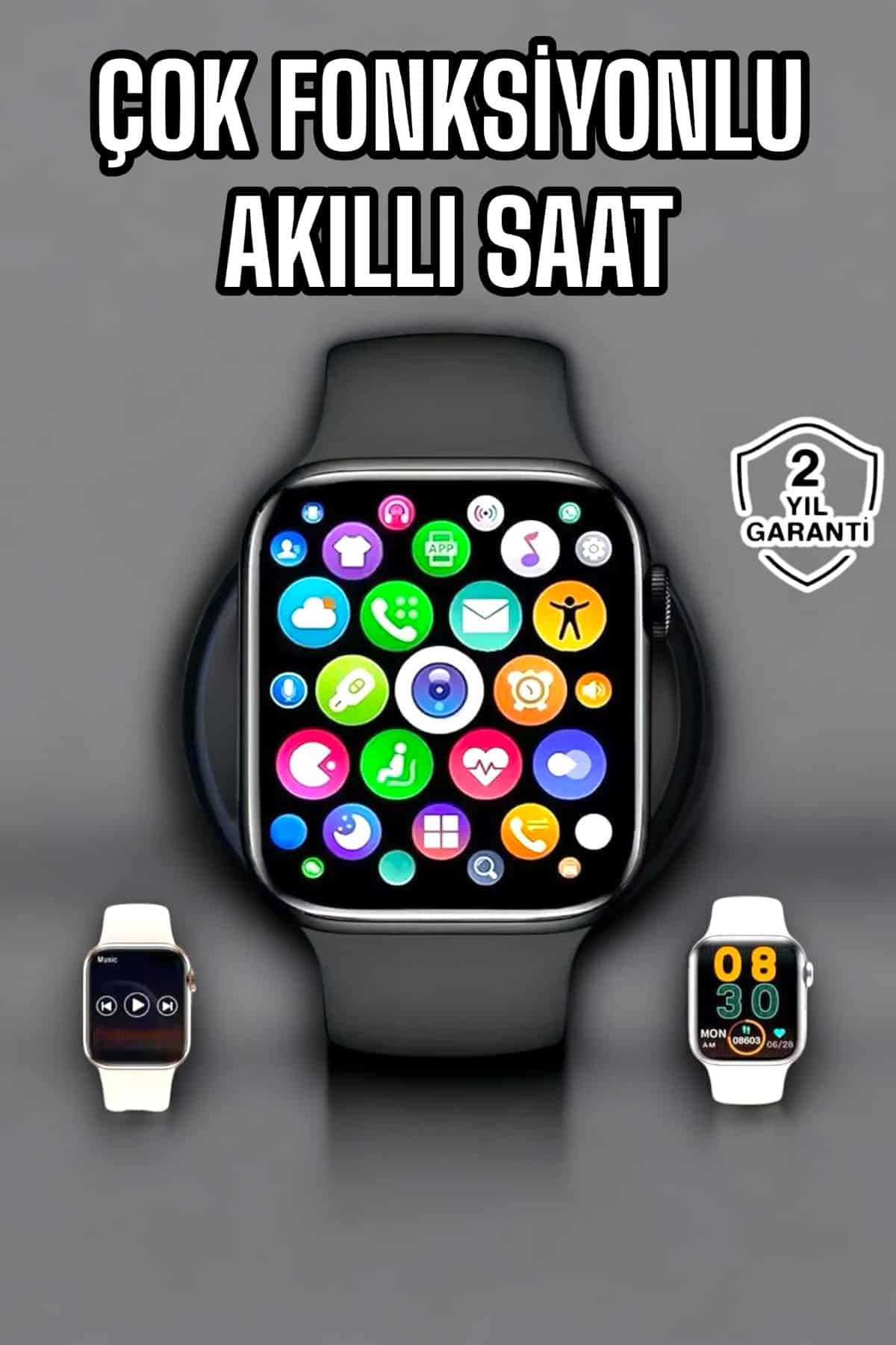 GPS ve Uyku Takibi Olan Bluetooth Bağlantılı Amoled Ekran Akıllı Saat