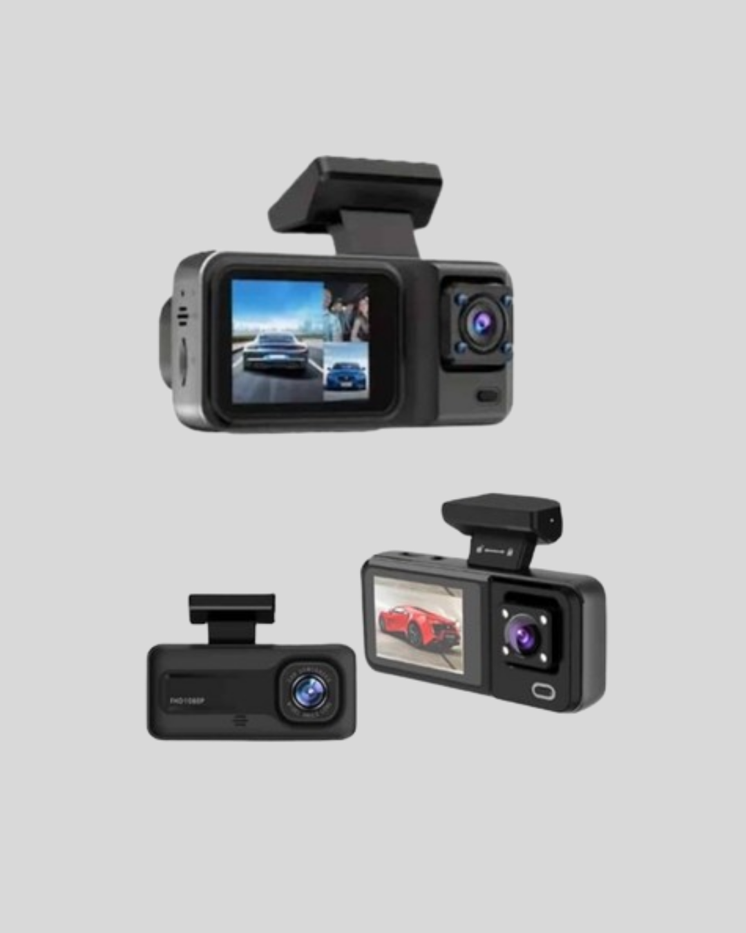 Park Modlu 3 Kameralı Araç Kayıt Cihazı 1080P Ön Kamera 2’’ Ekran