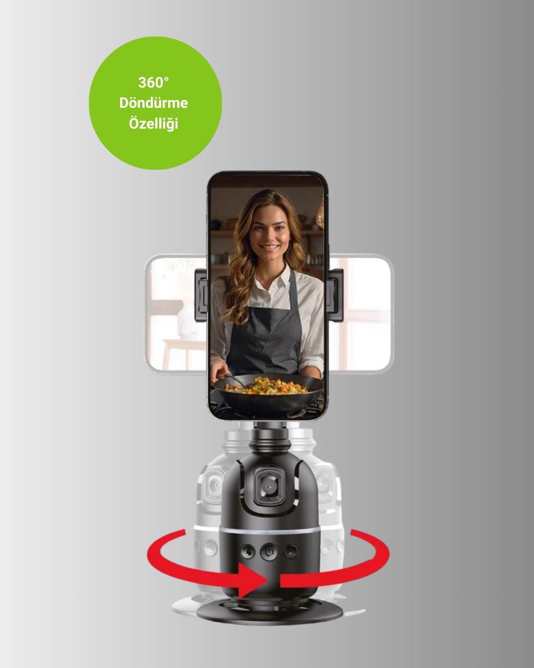 Telefon ve Kamera Uyumlu 360° Otomatik Takipli Akıllı Masa Tripodu Yeni Nesil