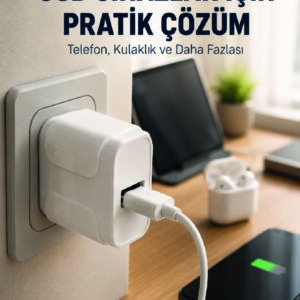 12W USB Şarj Adaptörü 5V 2.4A Hızlı ve Güvenli Şarj Başlığı