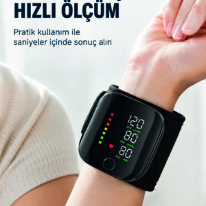 Bilekten Dijital Tansiyon Ölçer Geniş Ekran ve Kolay Okunabilir Gösterge