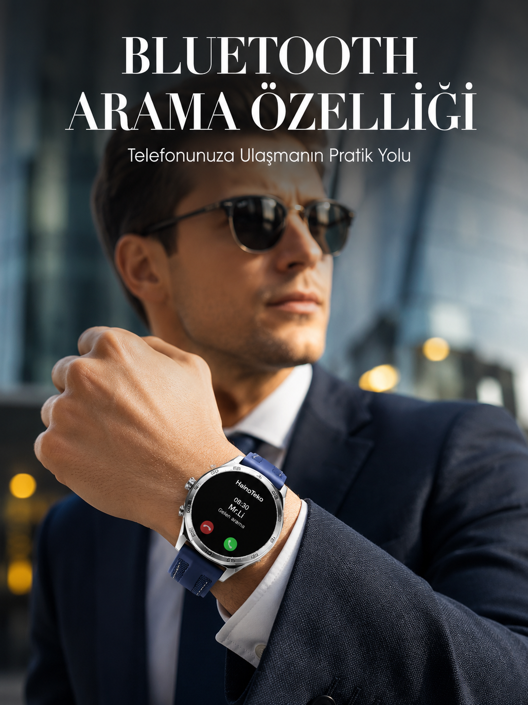 Bluetooth Arama Destekli Uzun Pil Ömürlü Akıllı Saat 3 Kordonlu