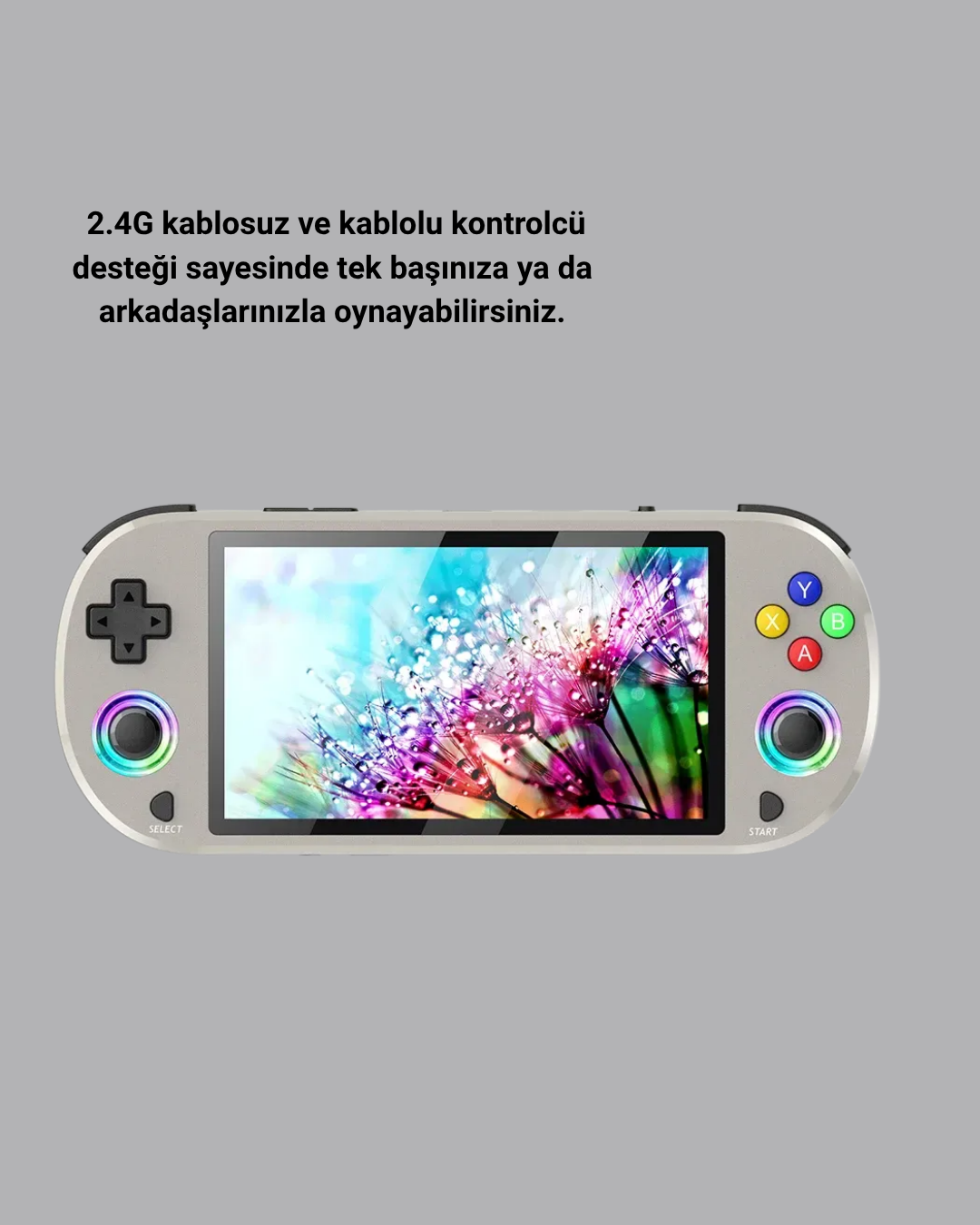 HD Çıkış Destekli Taşınabilir Oyun Konsolu – 5 İnç IPS Ekran, RGB Işıklı