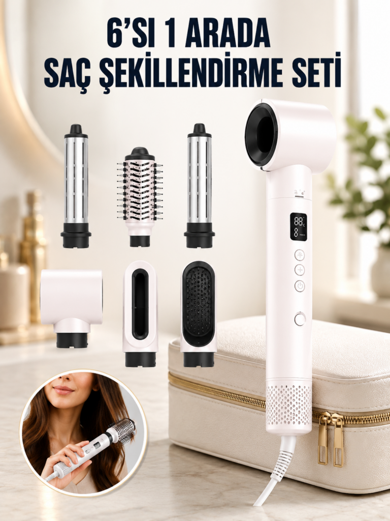 Negatif İyon Teknolojili 6-in-1 Profesyonel Saç Şekillendirici Yeni Nesil