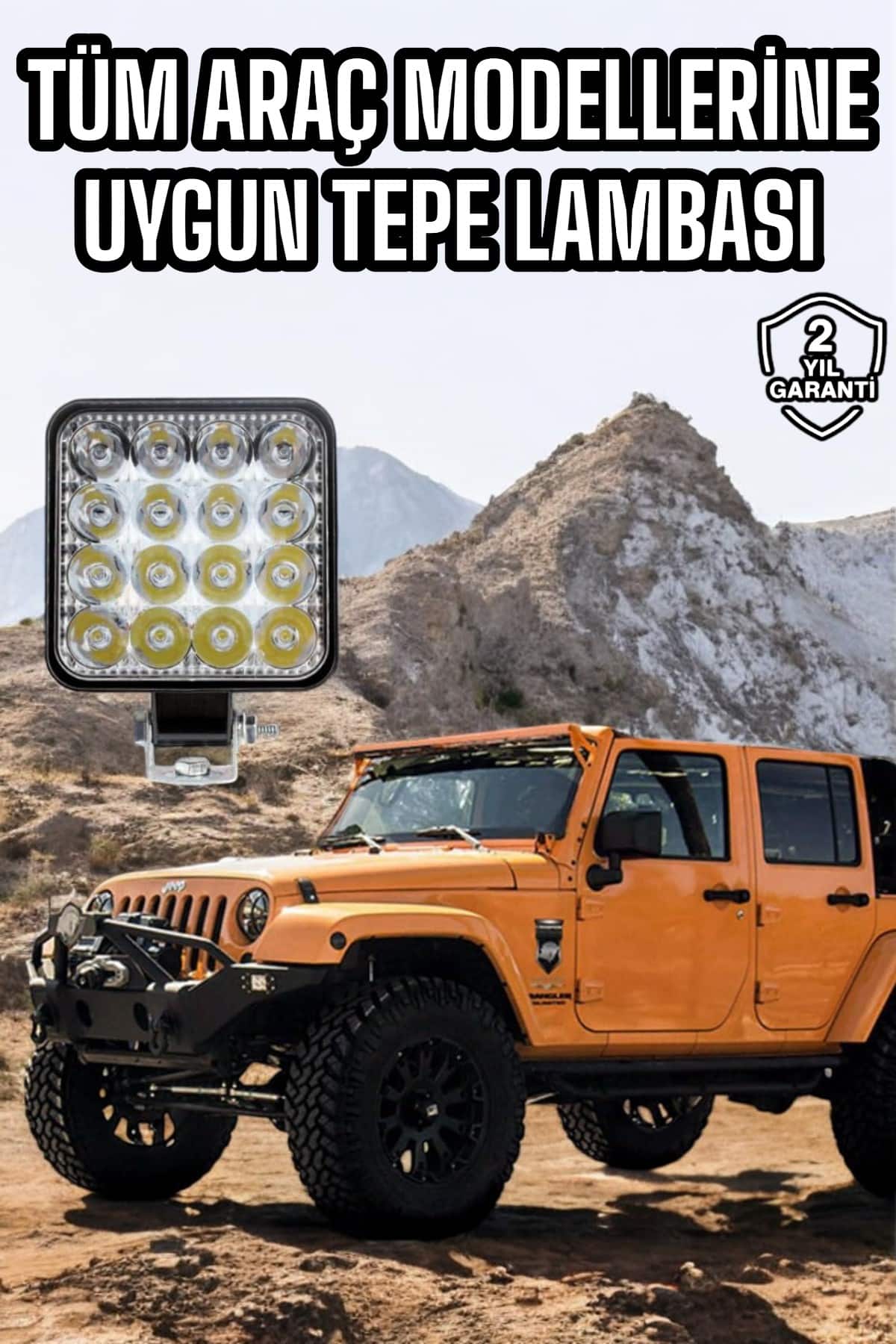 16 Led Beyaz Renkli Tepe Lambası, Tüm Araç Tiplerine Uygun Sis Lambası