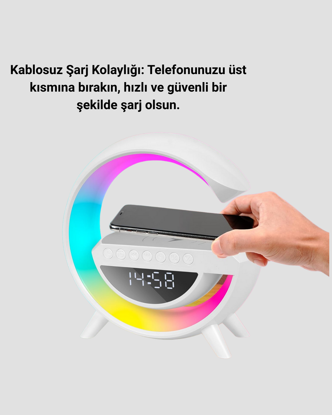 2025 Model 15W Kablosuz Şarjlı Renkli Atmosfer Lambası