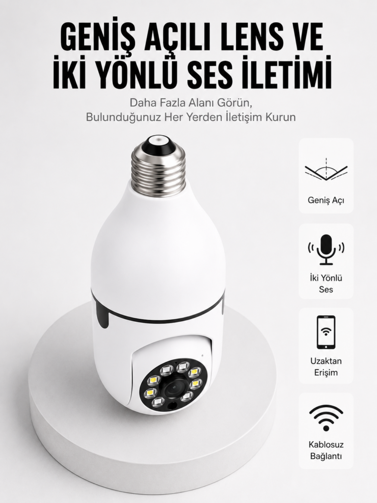 Akıllı Güvenlik Kamerası Full HD Görüntü ve Gece Görüş Özellikli Yeni Nesil