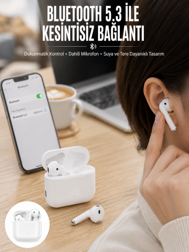 2.Nesil Yeni Model TWS Bluetooth Kulaklık Dokunmatik Kontrol Yüksek Ses Kaliteli Yeni Nesil