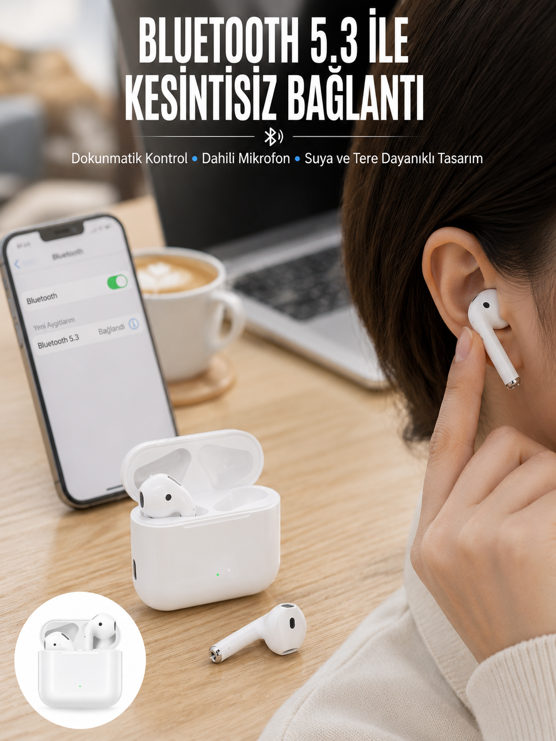 2.Nesil Yeni Model TWS Bluetooth Kulaklık Dokunmatik Kontrol Yüksek Ses Kaliteli Yeni Nesil