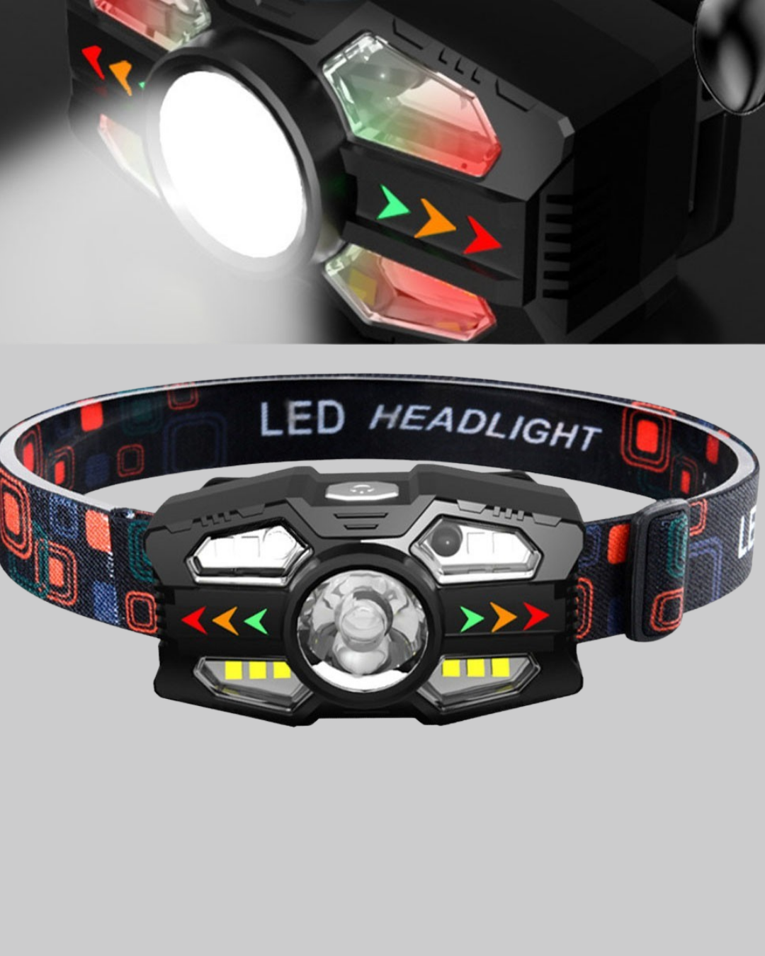 Şarj Edilebilir LED Far Hareket Sensörlü 5 Modlu Outdoor Yeni Nesil