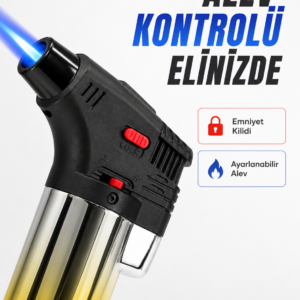 Çok Amaçlı Jet Alev Çakmak Kamp Mutfak ve Puro Kullanımına Uygun