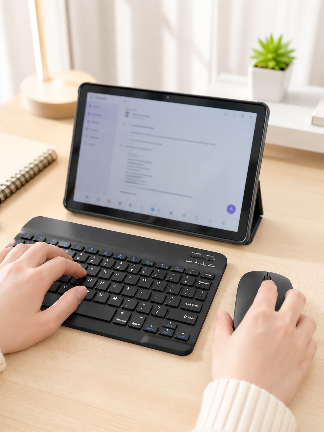Android Tablet Bluetooth Klavye Mouse Seti SIM Kart Girişi Kablosuz Bağlantı ve Günlük Kullanıma Uygun
