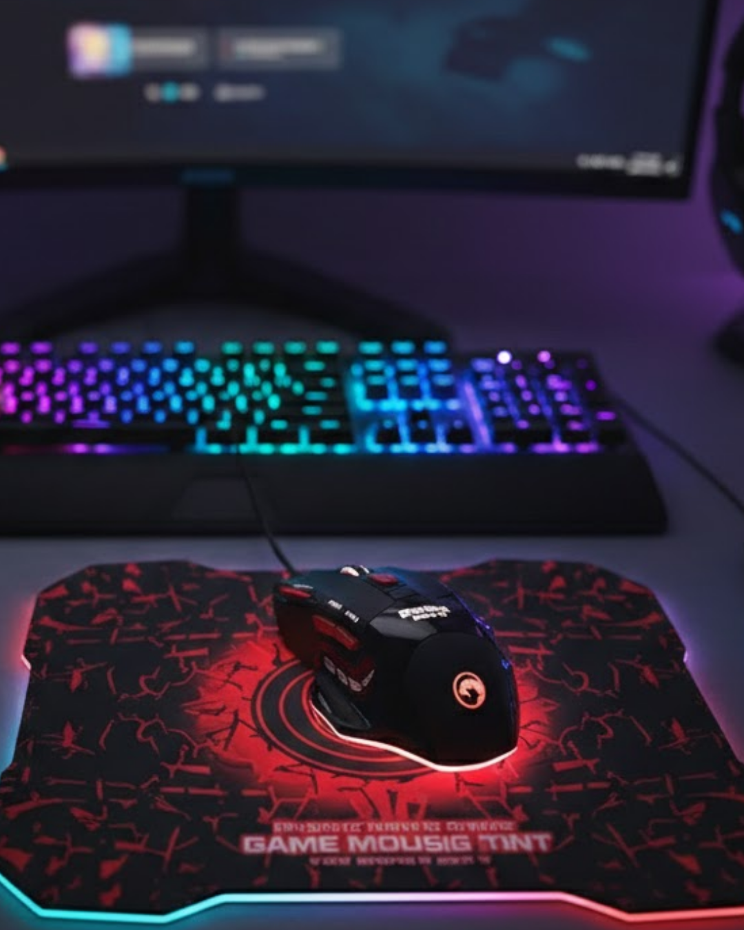 Işıklı Oyuncu Mouse ve Mousepad Seti Ergonomik Tasarım ve RGB Aydınlatma