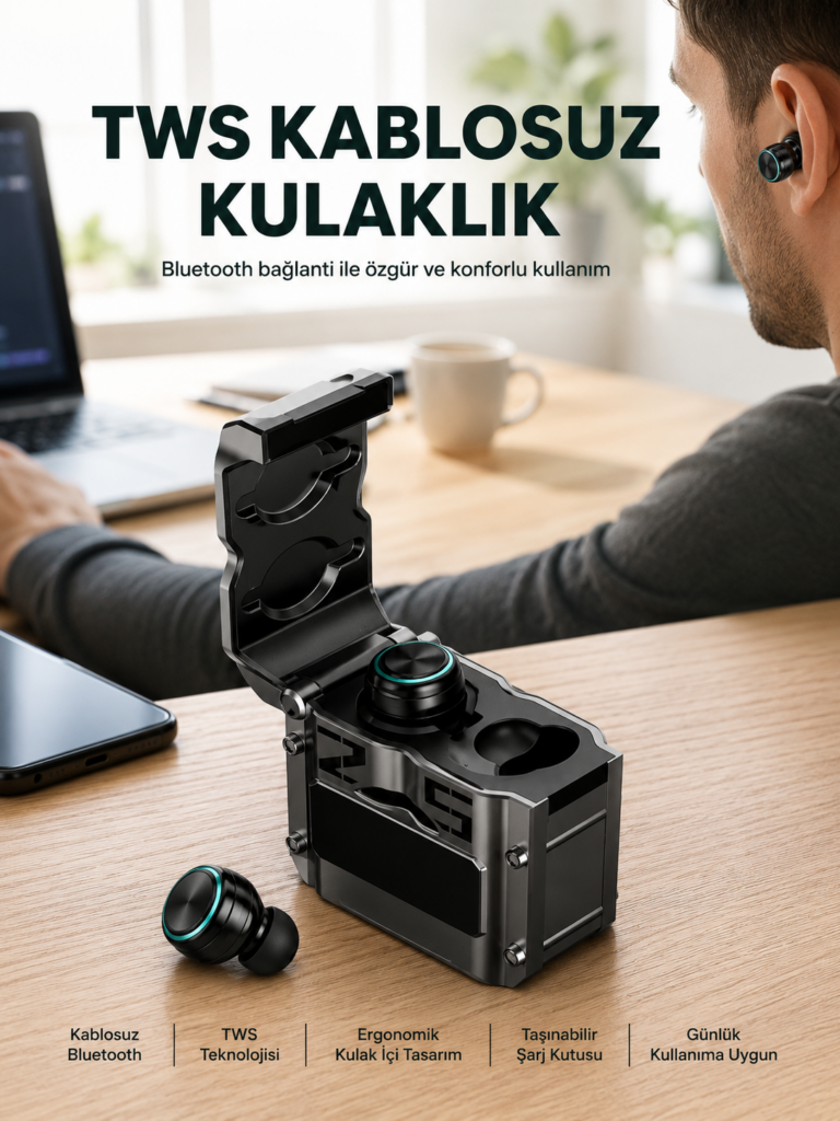 Ergonomik Tasarımlı Bluetooth Kulaklık | Suya Dayanıklı | Dokunmatik Kontrollü Yeni Nesil
