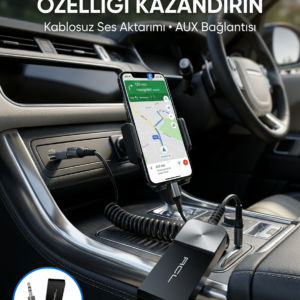 Araç ve Ev Ses Sistemleri İçin Bluetooth AUX Adaptörü