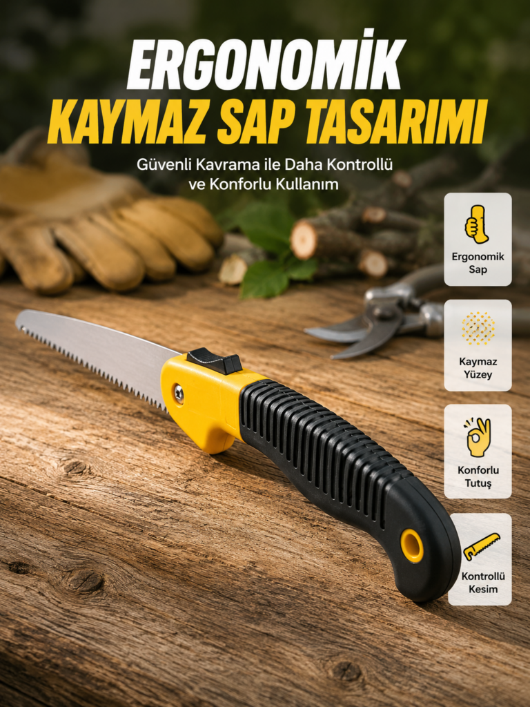 Bahçe ve Odun Kesimi İçin Katlanır El Testeresi