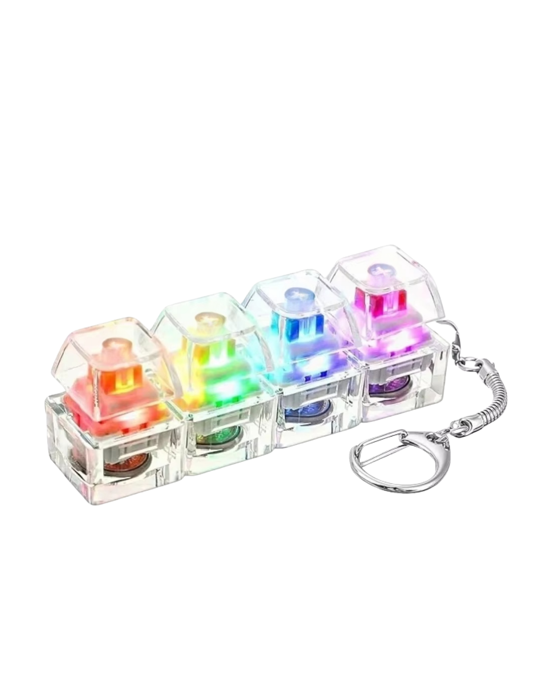 Mekanik Klavye Anahtarlık Işıklı Stres Giderici Klik Tuş Oyuncağı Renkli Fidget