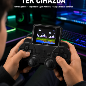 520 Oyunlu Taşınabilir El Oyun Konsolu TV Bağlantılı Şarjlı Gamepad