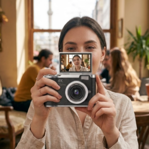 48 MP Kompakt Dijital Kamera 4K Video 8X Zoom ve Flip Ekran Selfie Vlog Uyumlu