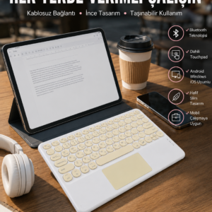 Touchpad Uyumlu Bluetooth Klavye Slim Kablosuz Wifi Q Klavye