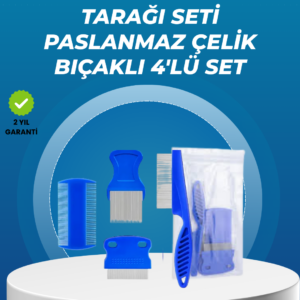 Kedi, Köpek ve Küçük Hayvanlar İçin 4 Parça Ergonomik Tarak Takımı