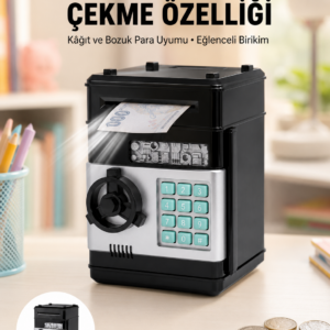 Para Kasası Görünümlü Elektronik Şifreli Kumbara