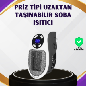 Taşınabilir Priz Isıtıcı Dijital Termostatlı Seramik Isıtıcı