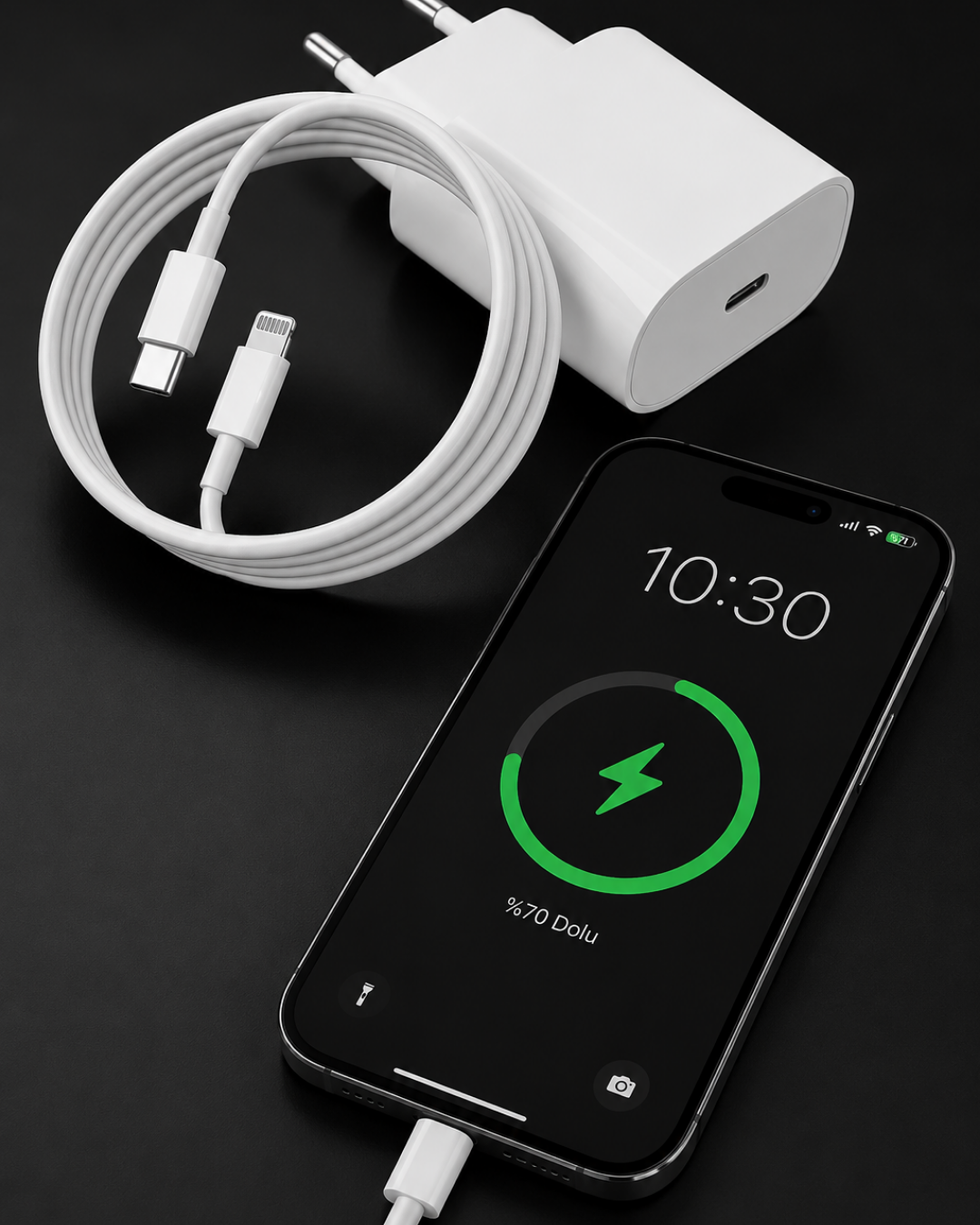iPhone 14 13 12 11 8 Plus 7 Uyumlu 20W PD Hızlı Şarj Seti